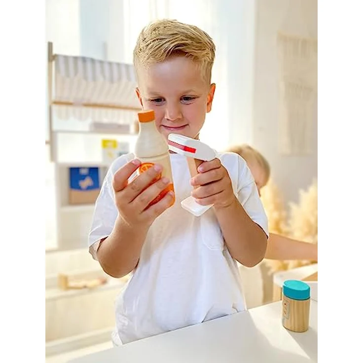 Small Foot - Spielzeug Lebensmittel Frischgetränke Holz Junior 4-teilig – Bild 6