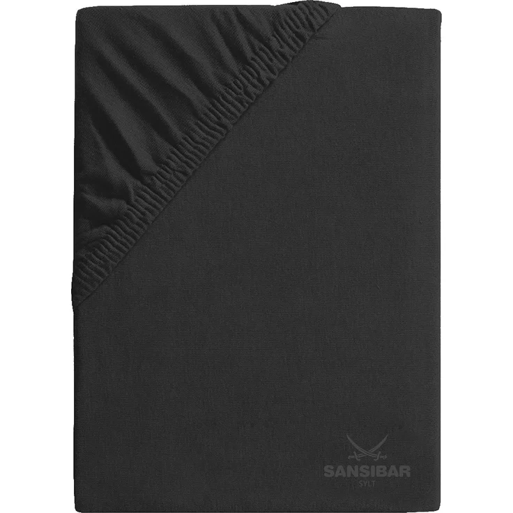 Spannbettlaken SANSIBAR Jersey BL 140x200 cm schwarz Spannbetttuch Bettlaken Spannlaken