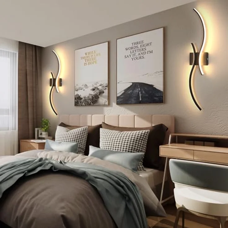 Goeco LED Wandleuchte Innen 80 cm Lang Wandlampe Dimmbare 2 Fimmige 3000K-6500K, Memory-Funktion, Modern LED Wandbeleuchtung Schwarz für Flur Treppenhaus Wohnzimmer Schlafzimmer – Bild 7
