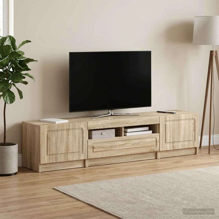 vidaXL LED-TV-Schrank UTRECHT 3 stk. Sonoma-Eiche Holzwerkstoff 3417002 – Bild 3