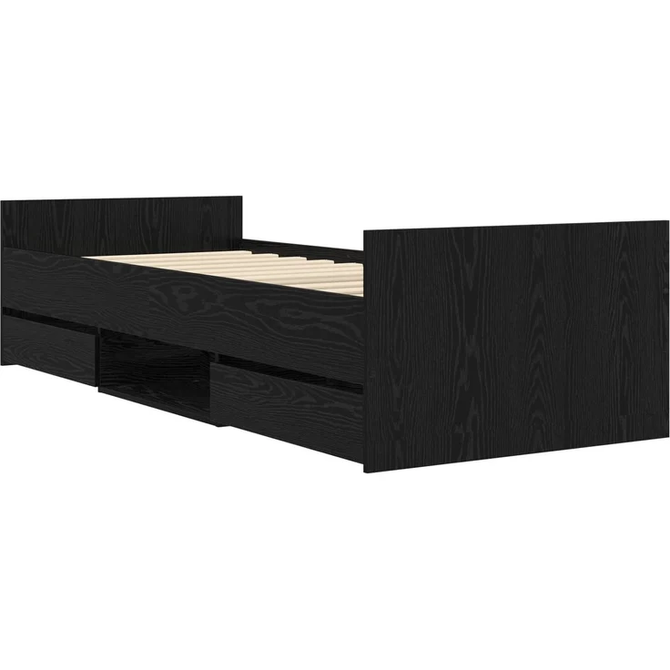 vidaXL Bettrahmen mit Schubladen Schwarze Eiche Holzwerkstoff 3429515 – Bild 3