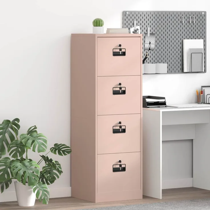 vidaXL Aktenschrank Rosa 45,5 x 42 x 139 cm Kaltgewalzter Stahl 891623