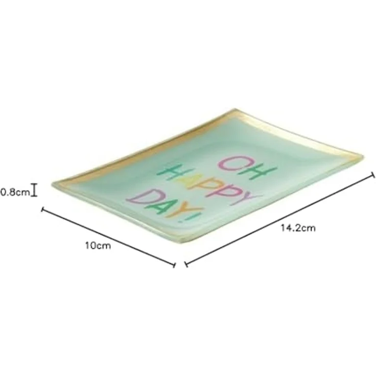 Giftcompany Glasteller Love Plates Happy Day Dekoteller 14x10cm Grün 1127104008 – Bild 4