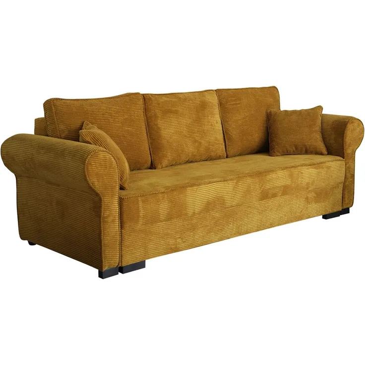 Mirjan24 'Olimpia' Schlafsofa mit Bettkasten, Cord, 92 x 92 x 234 cm, Braun
