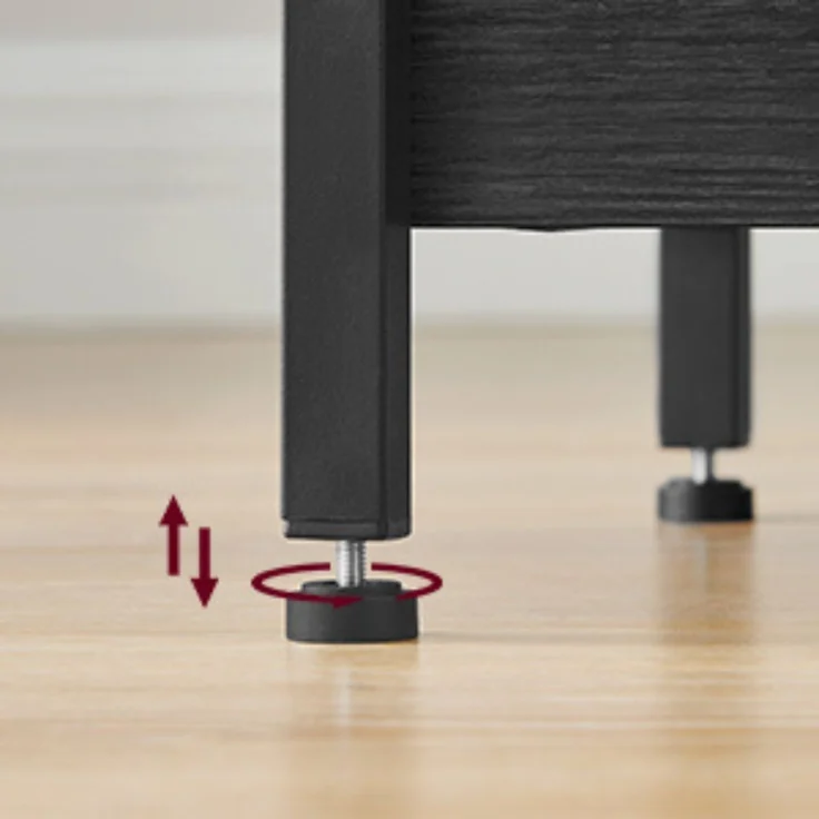 VASAGLE Beistelltisch, 2er Set, Nachttisch mit Steckdosenleiste, 2 Schubladen, Sofatisch, Nachtschrank für Wohnzimmer, Schlafzimmer, anthrazitgrau-klassikschwarz LCT648B22 – Bild 8