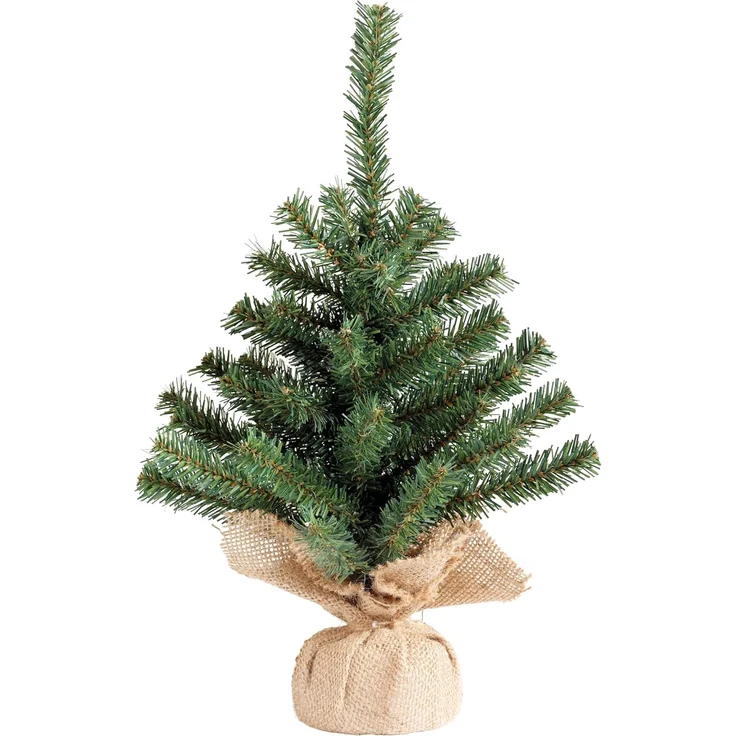 Künstlicher Weihnachtsbaum im Jutesack 35 cm Tannenbaum Christbaum Dekobaum – Bild 1