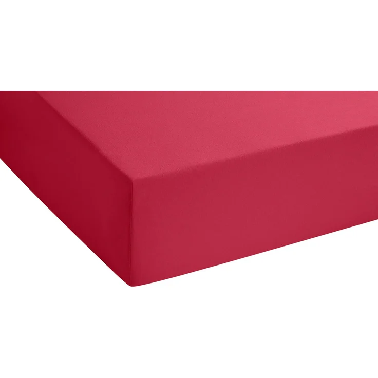 biberna Feinjersey-Spannbetttuch 0077144, rubin, 1x 90x190 cm - 100x200 cm – Bild 2