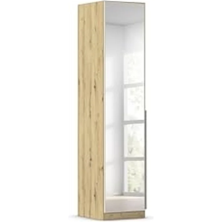 Rauch Möbel Alabama, Kleiderschrank für Schlafzimmer, Kinderzimmer, Wohnzimmer, Garderobe, Flur, 1-türig, Spiegel, Zubehör Basic, Farbe Beige/Eiche Artisan. Holz, Breite 47 cm – Bild 1