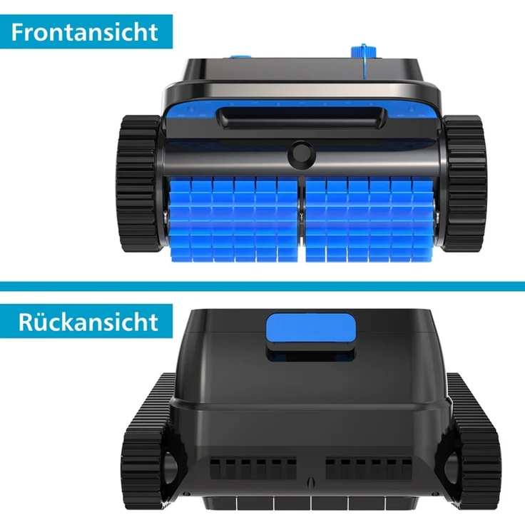 EVERCROSS BOT U8 Poolroboter Wand und Boden, Intelligenter Navigation, 120 Min Akkulaufzeit, Kabellos Poolsauger bis 200m² Pools (Schwarz) – Bild 9