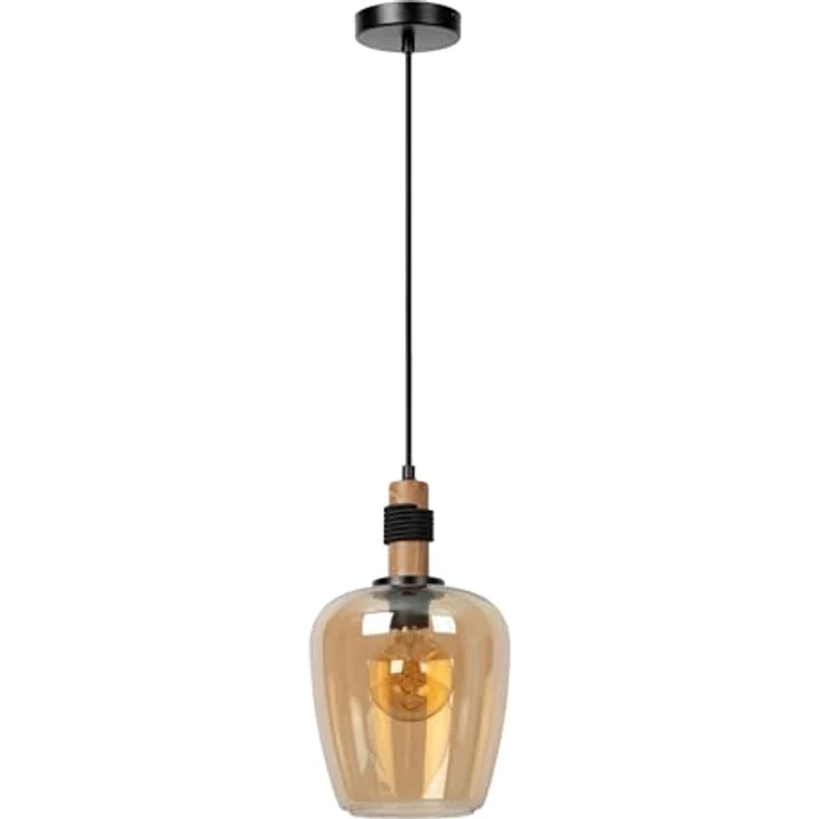 LUCIDE ILONA Pendelleuchte, Ø 22 cm, 1xE27, Amber, höhenverstellbar, dimmbar, hochwertiges Glas – Bild 2