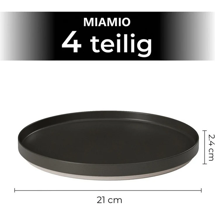 MiaMio Teller Sierra Teller 4er Set klein Basalt – Bild 3