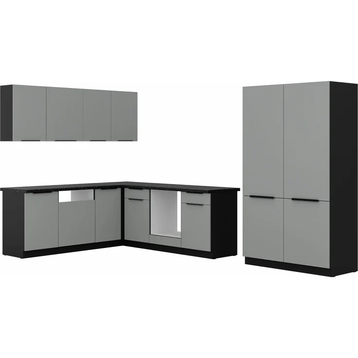 Winkelküche ARIA K-BL ECKE 1 - 215 x 220 + 120 cm Anti Fingerprint Küchenzeile Küchenblock Singleküche Einbauküche Küche Eckküche – Bild 7