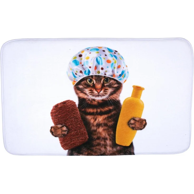 Sanilo Badematte Shower Cat, 50 x 80 cm, sehr weich, rutschfest, waschbar und schnelltrocknend, 100% Polyester – Bild 1