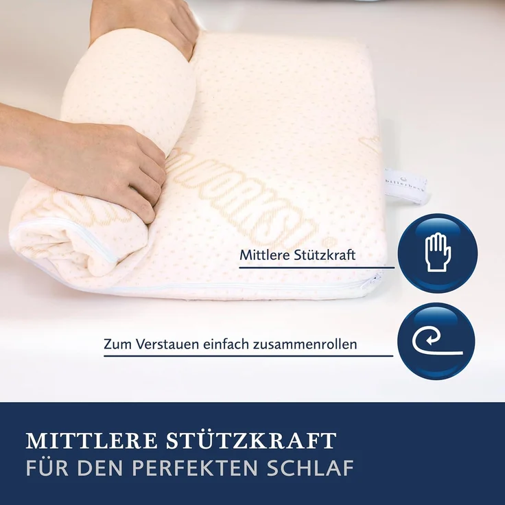 Billerbeck 5452740002 Nackenstützkissen Traveller Anti-Moskito, 40 / 60 cm weiß – Bild 5