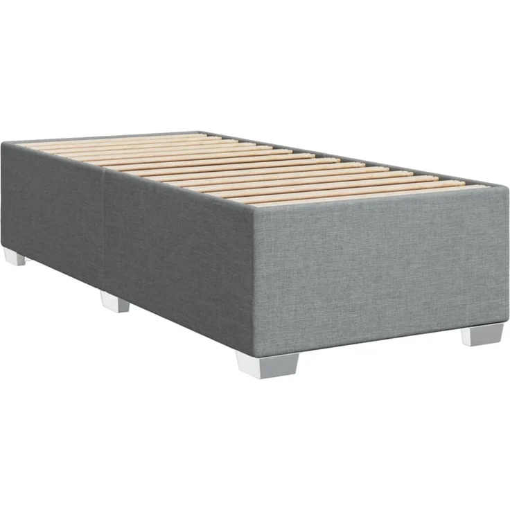 vidaXL Boxspringbett mit Matratze Hellgrau 100x200 cm Stoff 3285806 – Bild 8