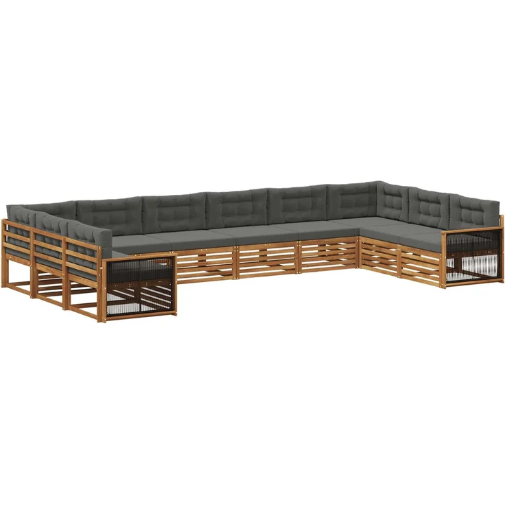 vidaXL Outdoor-Sofagarnitur 10 stk. 10-Sitzer Natur und Anthrazit 3383895 – Bild 2