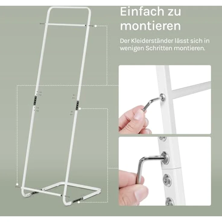 Woltu Kleiderständer, (1 St), Metall Kleiderstange für Mäntel, ca. 40x40x140cm(BxTxH) – Bild 6
