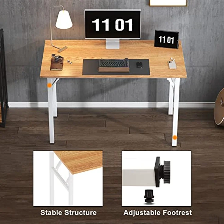 SogesHome Klapptisch Computertisch 100 x 60 x 75 cm PC Tisch Schreibtisch Bürotisch Büroarbeitsplatz für Home Office Verwendung Schreibtisch Esstisch Konferenztisch – Bild 7