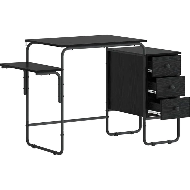 vidaXL Schreibtisch mit Stauraum Schwarz Eichen-Optik 120 x 50 x 75 cm 8007996 – Bild 3