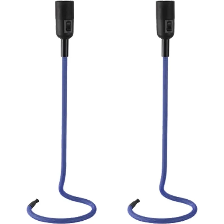 2er Set Tischlampe, Kabel Design, blau, H 46,5 cm