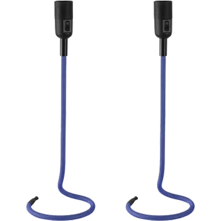 2er Set Tischlampe, Kabel Design, blau, H 46,5 cm – Bild 1