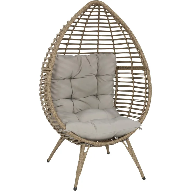 Lesli Living Gartensessel CHILL Sitzei Egg Polyrattan Stroh