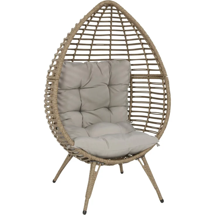 Lesli Living Gartensessel CHILL Sitzei Egg Polyrattan Stroh – Bild 1