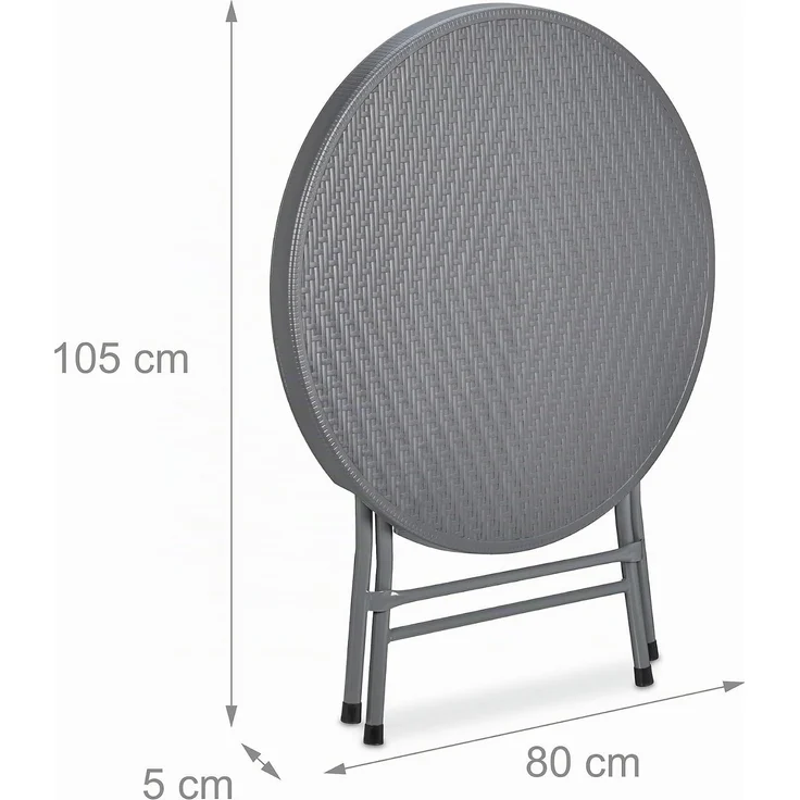 Relaxdays Klappbarer Gartentisch in Rattanoptik – Bild 5