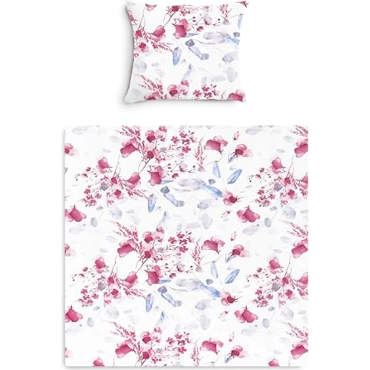 Amilian Babybettwäsche Kinderwagenset - 2tlg. Kinderbettwäsche - 80x80cm + 35x40cm, 100% Baumwolle, 2 teilig, Bettwäscheset für Kinderwagen, Wiege, Babybett - Baby Bettwäsche – Bild 2