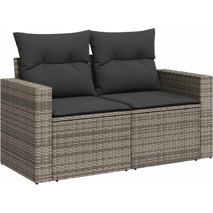 vidaXL Sofa Set 5 stk. Grau und Dunkelgrau Polyrattan und Stahl 3447860 – Bild 3