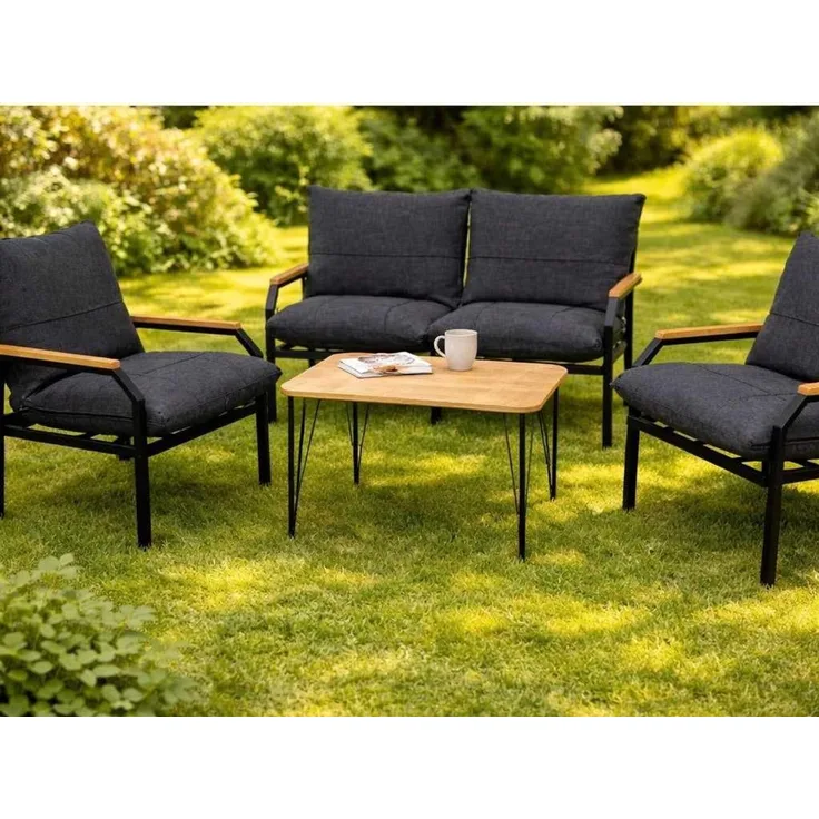 Skye Decor 'Alya Sehpa - Anthracite' Garten-Lounge-Set, Anthrazit, 120 x 70 x 61 cm