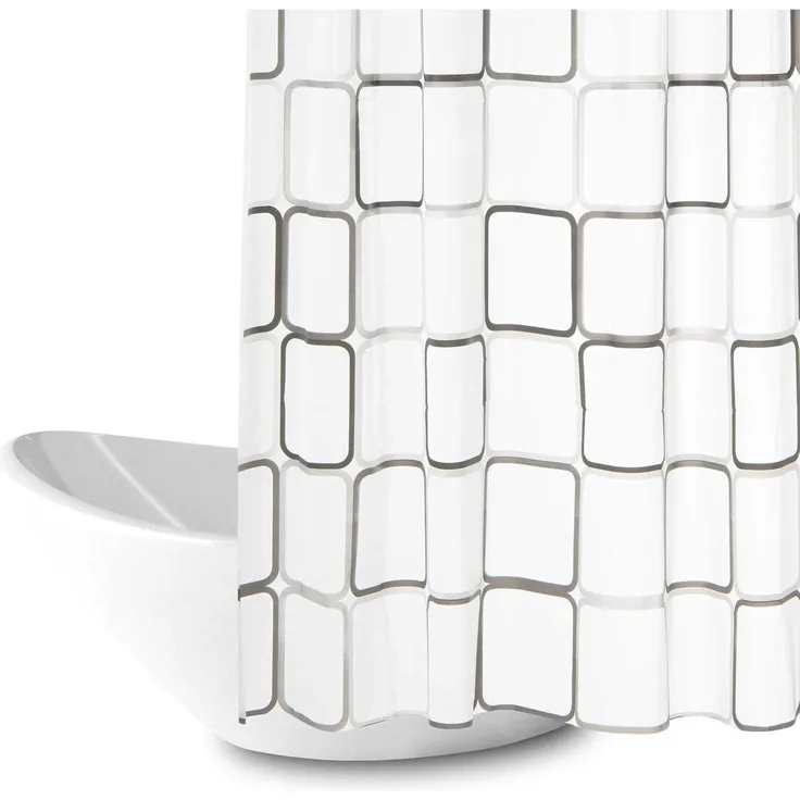 BOZKAA Duschvorhang Wasserdichter 180x200cm Polyester Badewanne Vorhang White