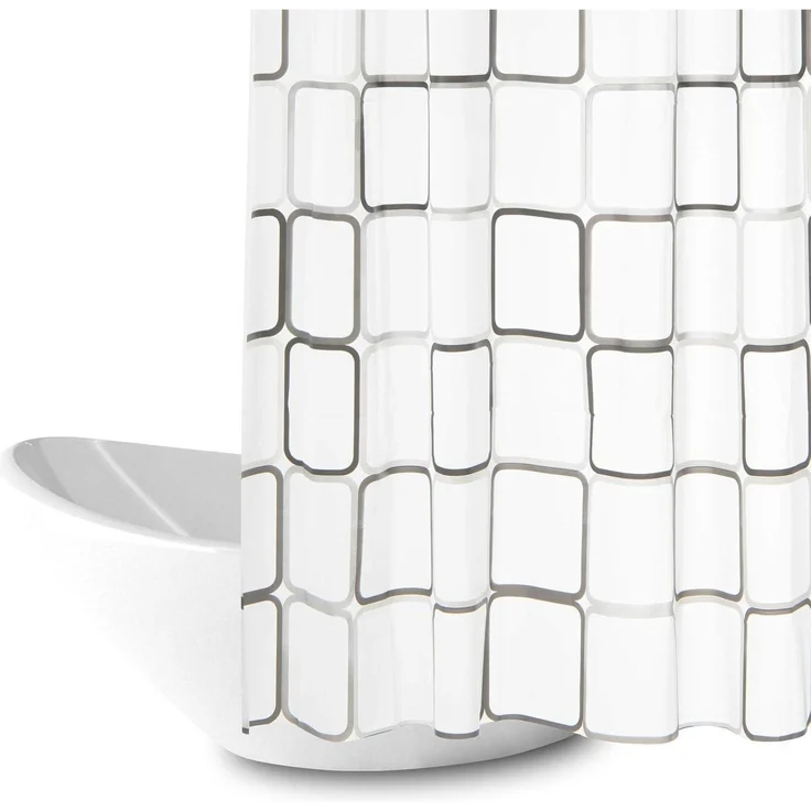 BOZKAA Duschvorhang Wasserdichter 180x200cm Polyester Badewanne Vorhang White – Bild 1