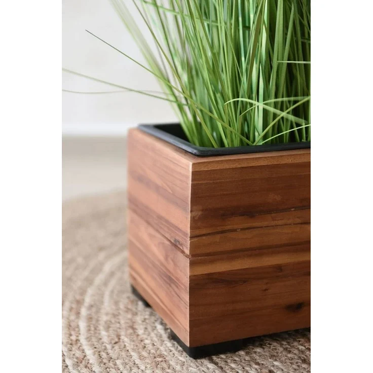VIVANNO Balkonkasten Holz KAJIX Kasten - Haselnussbraun Gestreift (1 St), 61x20x21 cm – Bild 4