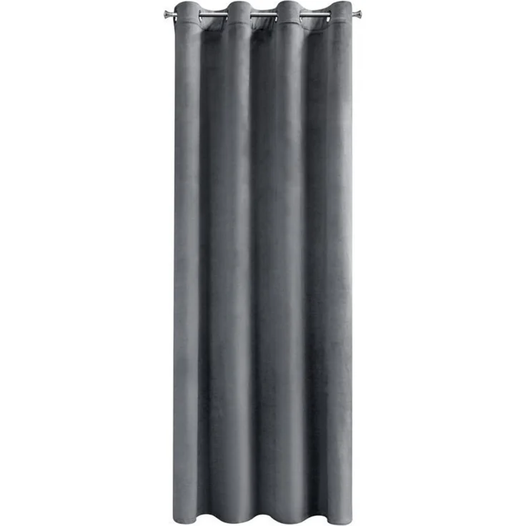 Design91 Samtvorhang, Ösen, Polyester graphit, 140x250 cm – Bild 1