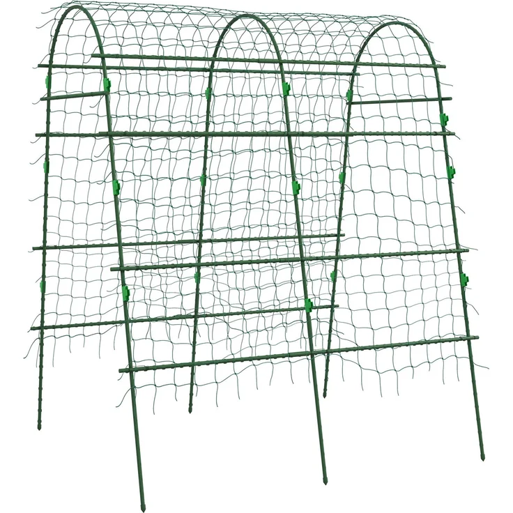 Rankgitter Rankhilfe für Kletterpflanzen verstellbares Spalier Pflanzengitter mit Netz Pflanzengerüst für Garten Balkon Stahl grün 144 x 167 x 206 cm--Grün--167x144x206cm--YOUDENOVA – Bild 1
