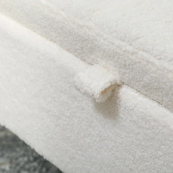 HOMCOM Sitzbank mit Stauraum Polsterbank mit Teddysamtoptik, Sitztruhe mit Metallbeine, Truhenbank für Wohnzimmer Schlafzimmer Flur 114 x 47 x 46,5 cm, Weiß – Bild 8