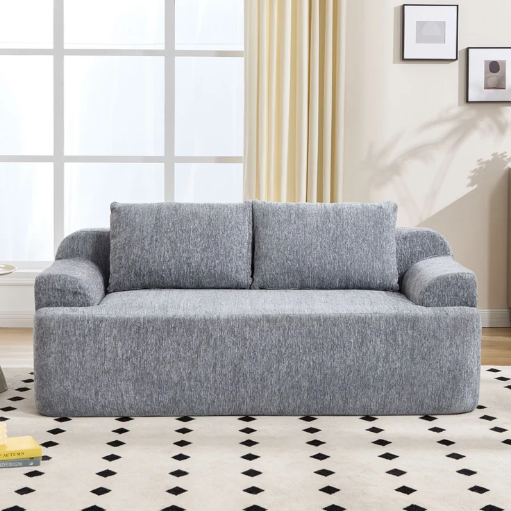 ZUBALIYA SchlafSofa mit Cordbezug, mit Schaumstoffpolsterung, ohne aufwendige Montage, für Wohnzimmer und Apartments – Bild 2