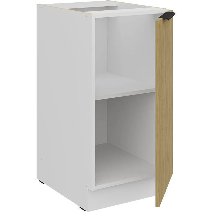 Küchen Unterschrank 40 cm CREMONA Eiche hell + Weiß matt Küche Küchenzeile Küchenblock Einbauküche – Bild 2