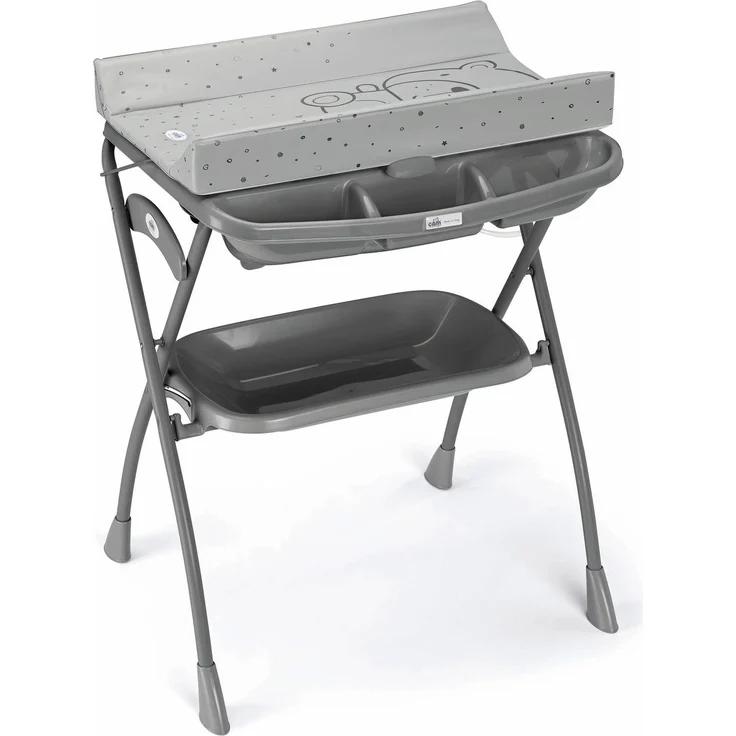 CAM Baby Wickeltisch mit Badewanne Volare | für 0-12 Monate | Grau | inklusive Wickelauflage – Bild 1