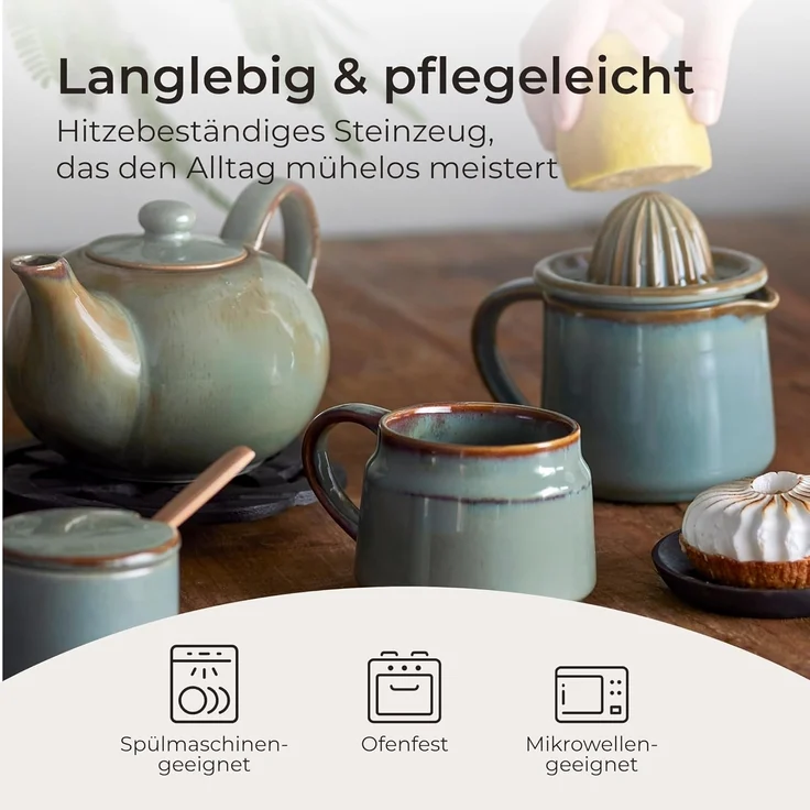 Bloomingville Kanne Bloomingville Pixie Teekanne Grün Steingut, 825 l, (Packung) – Bild 5