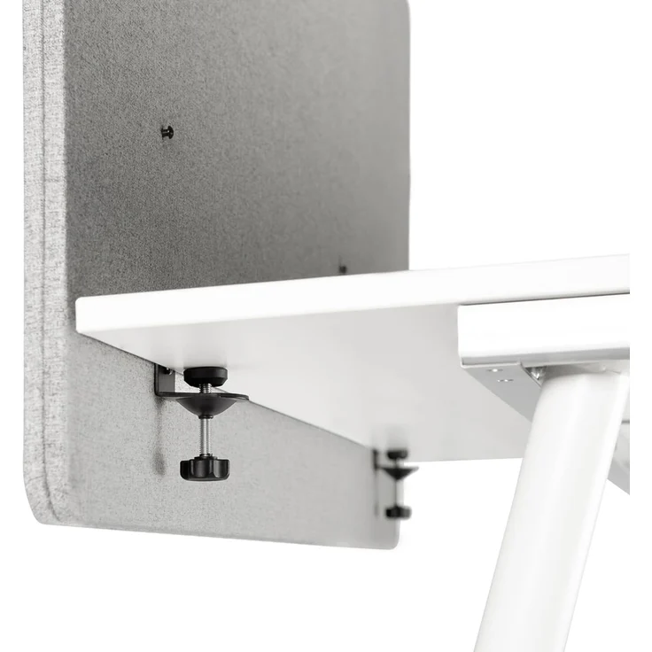 hjh OFFICE Akustik Trennwand Schreibtisch FLEXMIUT D 62x120 cm Stoff Hellgrau Sichtschutz Tischtrennwand 891008 – Bild 3
