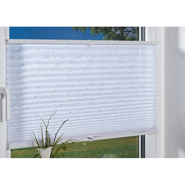 K-home Klemmfix-Plissee , Ausbrenner Stoff, weiß, 90x210 cm (B x L) – Bild 3