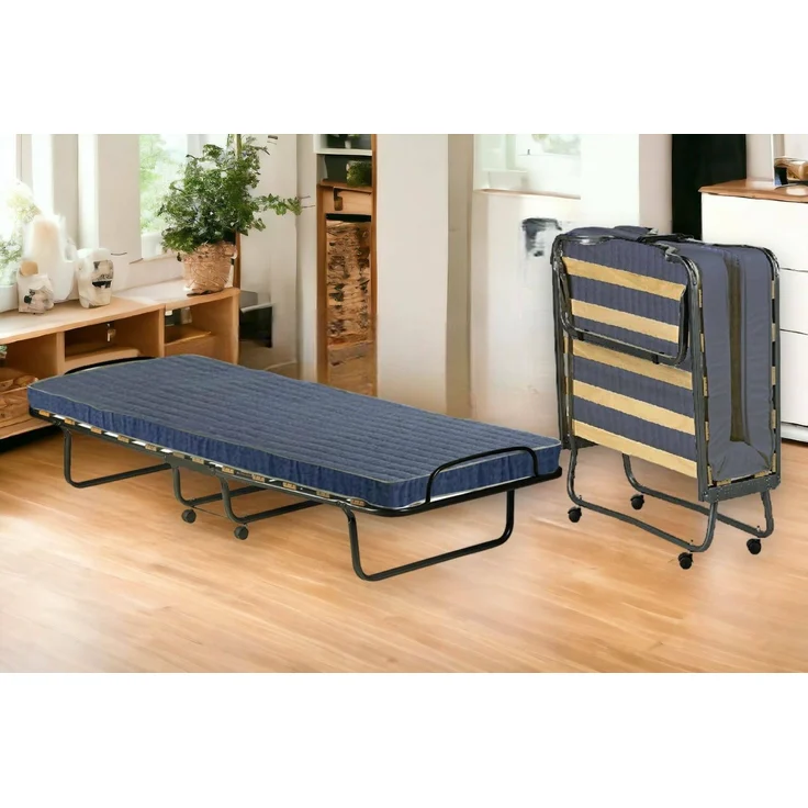Dmora Arias-Klappbett, Feldbett mit 12 Latten, inklusive Matratze, platzsparendes Kinderbett, 100 % Made in Italy, 80 x 190 x 37 cm – Bild 1