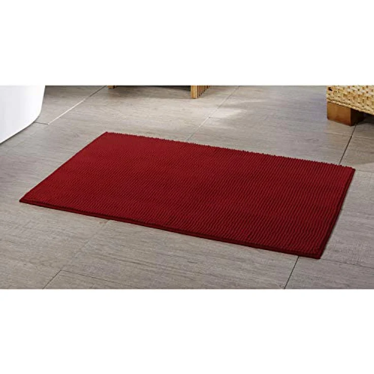 Gözze Badematte Chenille, Höhe 15 mm, rutschhemmend beschichtet, fußbodenheizungsgeeignet, Polyester, rechteckig, Badteppich, Uni Farben, besonders weich durch Microfaser, waschbar – Bild 3