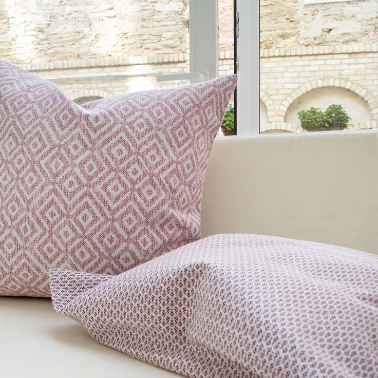 Kissen Deko von Lysel - rosa Tropfen Golea 48x48 Baumwolle Polyester kissenbezug Dekokissen – Bild 3
