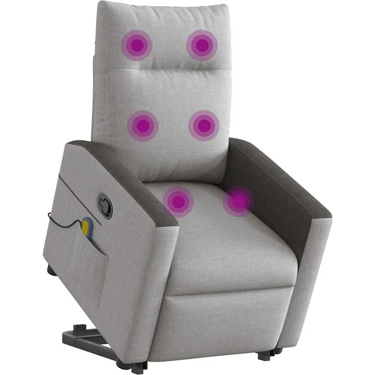 vidaXL Massagesessel mit Aufstehhilfe Wolkengrau Stoff 3324058 – Bild 2