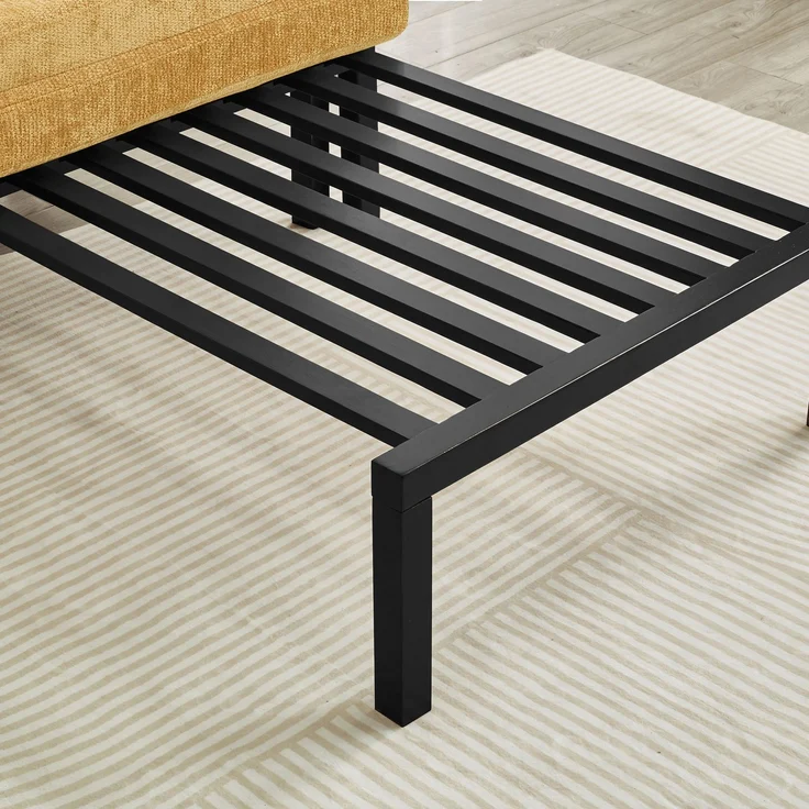 Wohnora 2-in-1-Klappschlafsofa mit Schlaffunktion und USB-/USB-C-Anschlüssen, ausziehbarer Sessel mit Kissen, platzsparendes Gästebett für Wohnzimmer, Schlafzimmer, Arbeitszimmer, Balkon, Dachboden, kleine Wohnung – Gelb, H 79 cm x T 176 cm x B 82 cm – Bild 4