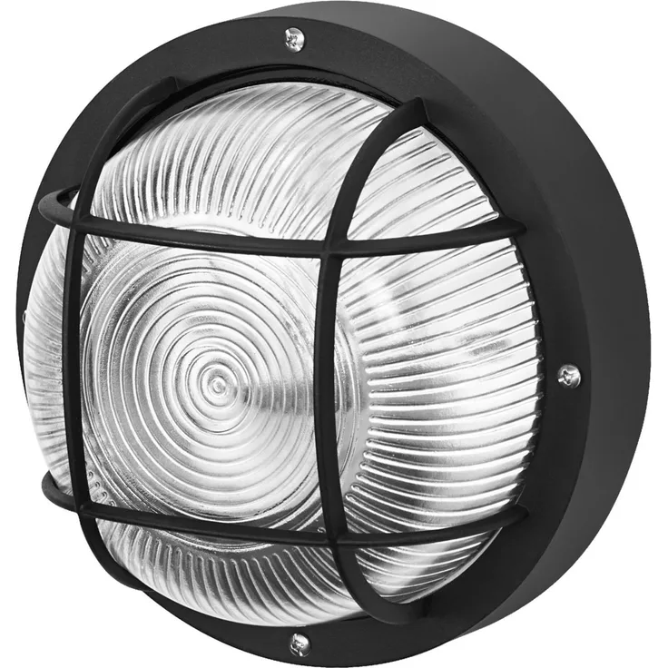 Osram LED Wandleuchte Bulkhead Essential Round E27 schwarz