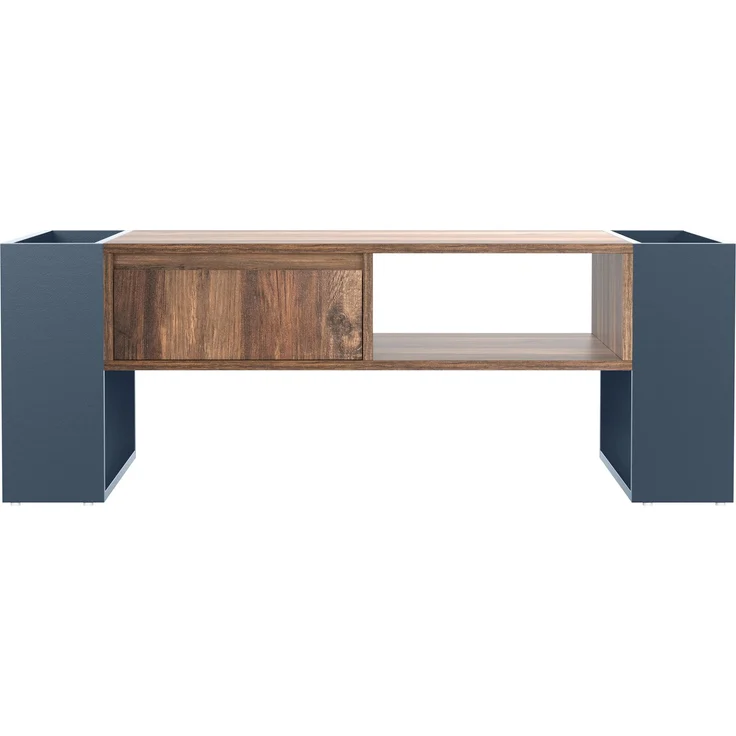 Schrank Holzfarbe Schwarz Sideboard Aufbewahrung Kommode Spanplatte Melamin modern 111x40x60cm – Bild 6